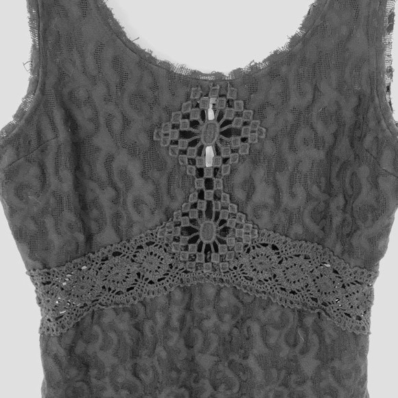 Free People Daisy Chain Semi-sheer Lace Crochet Bodycon Dress - Picture 4 of 7